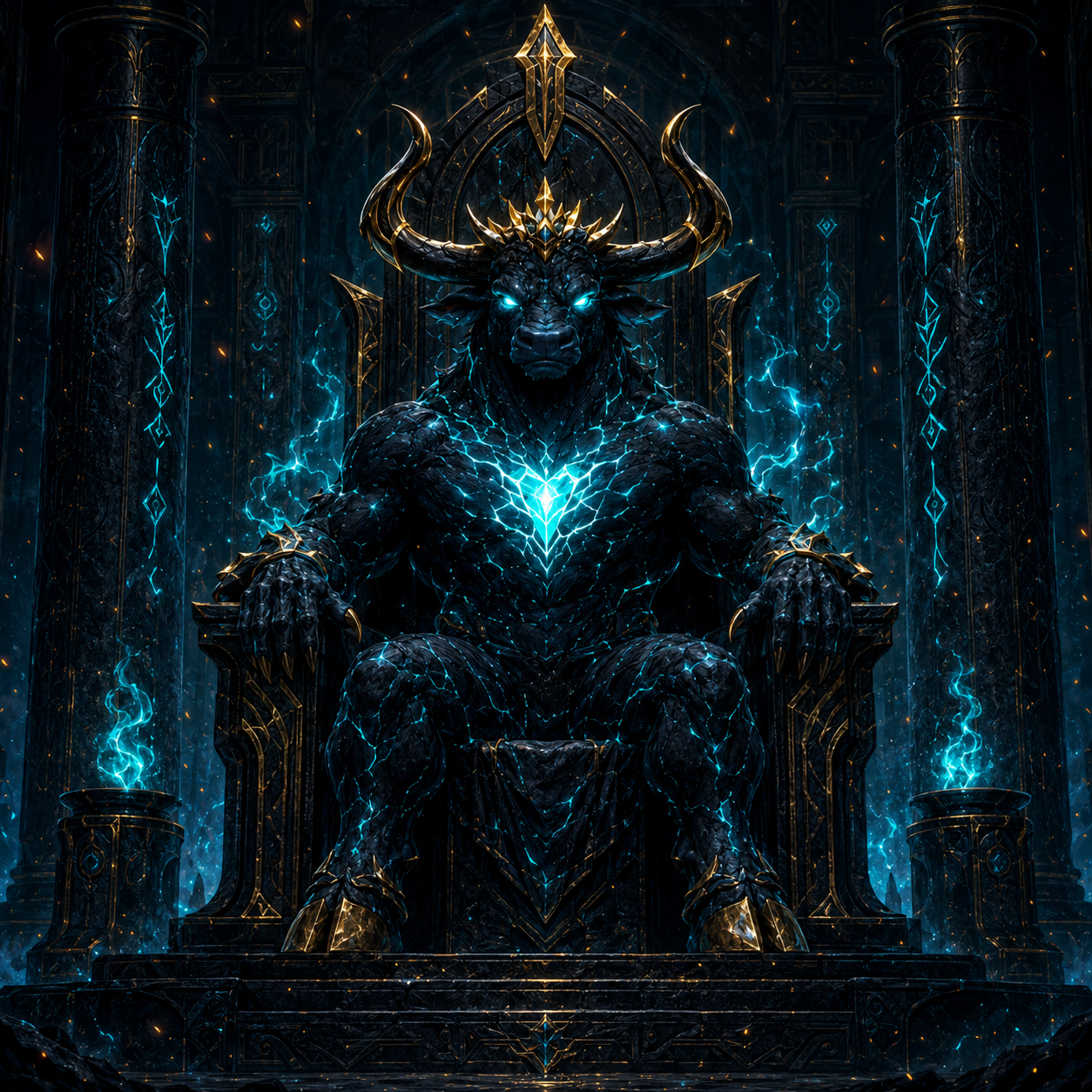 Bull King on his throne